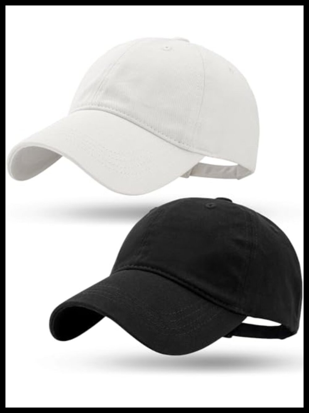 Washed Cotton Unstructured Baseball Cap Breathable Adjustable Buckle Dad Hat